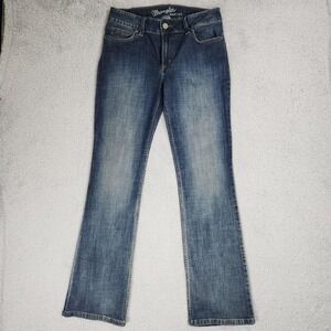 Wrangler Jeans Womens 11 X 34 Blue Medium Wash Mid Rise Bootcut Stretch Denim